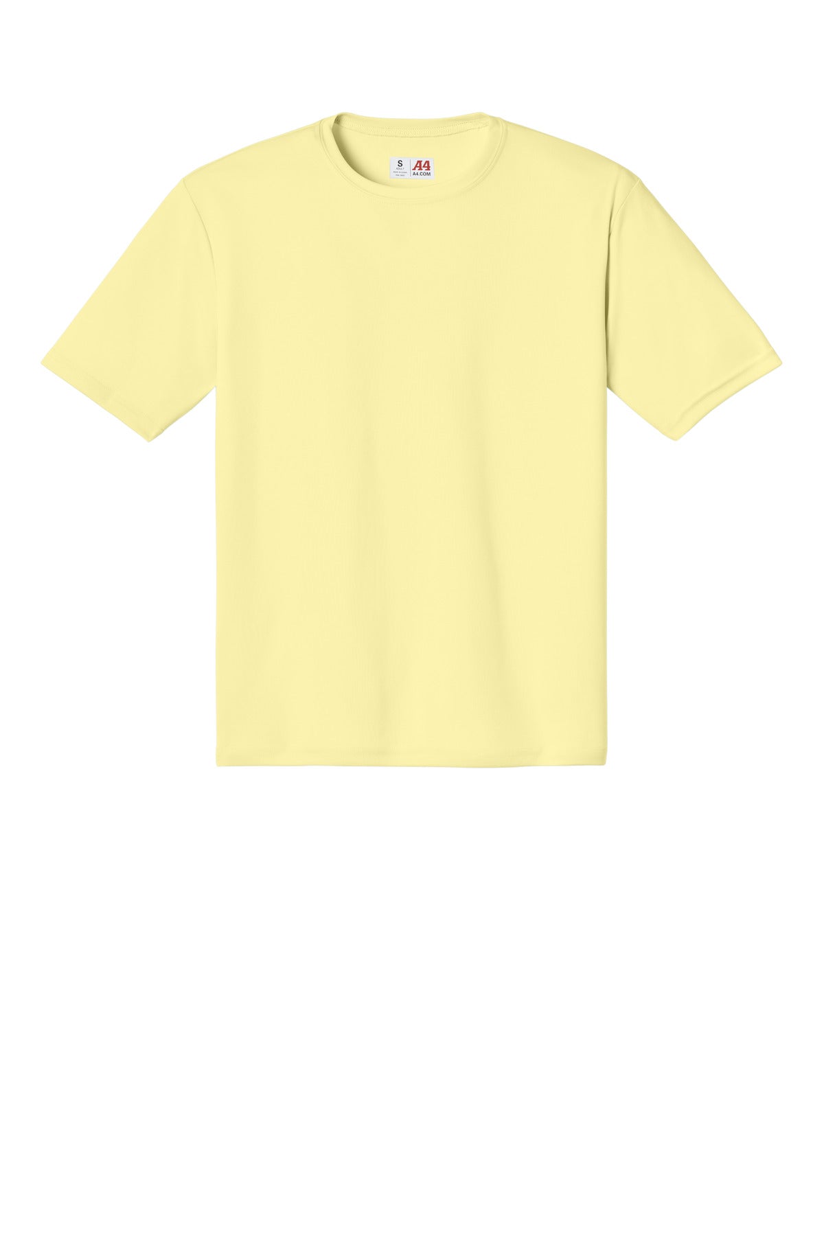 Front View of LightYllw A4 Cooling Performance Short Sleeve Tee A4N3142 plain