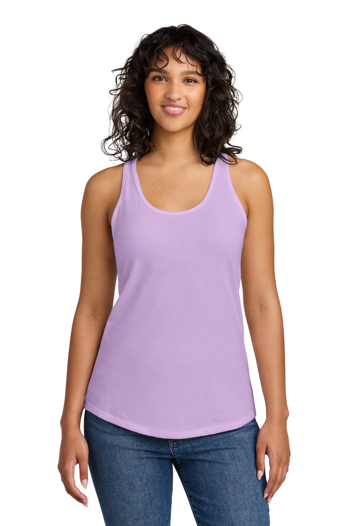 Front View of Lilac Next Level Apparel Women's Ideal Racerback Tank NL1533 plain