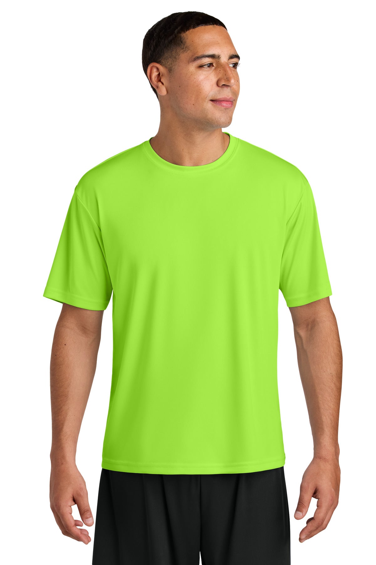 Front View of Lime A4 Cooling Performance Short Sleeve Tee A4N3142 plain