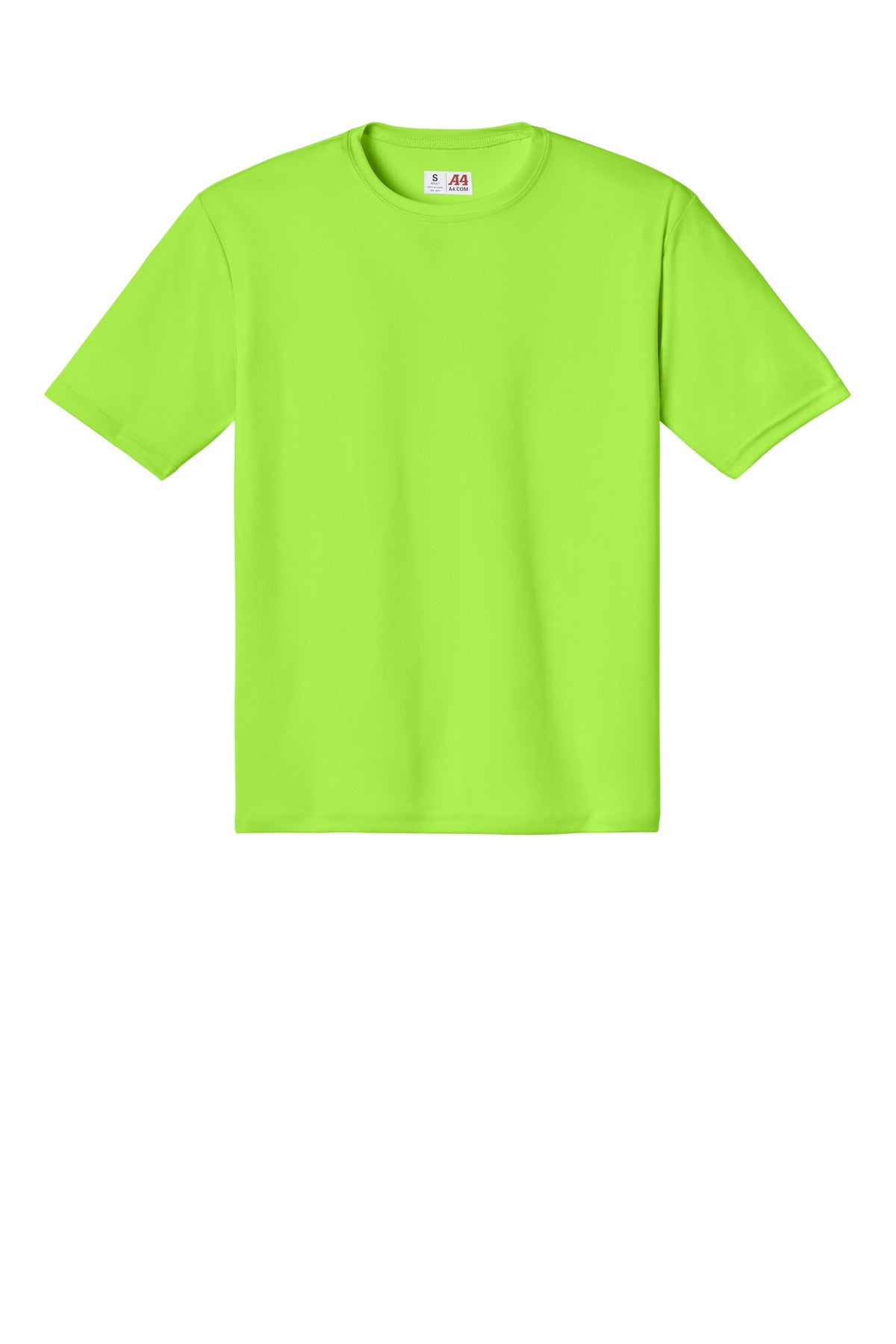 Front View of Lime A4 Cooling Performance Short Sleeve Tee A4N3142 plain