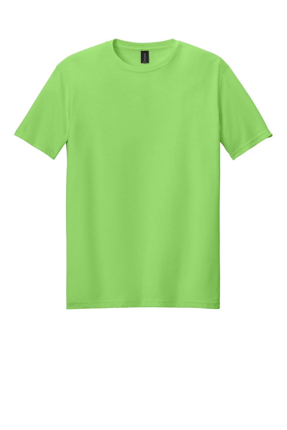Front View of Lime Gildan Softstyle T-Shirt. 64000 plain