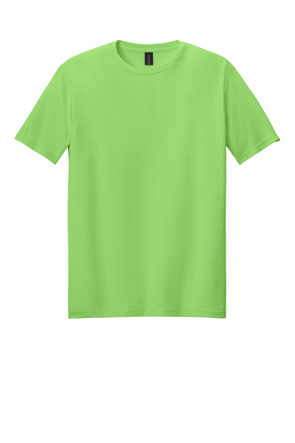 Front View of Lime Gildan Softstyle T-Shirt. 64000 plain