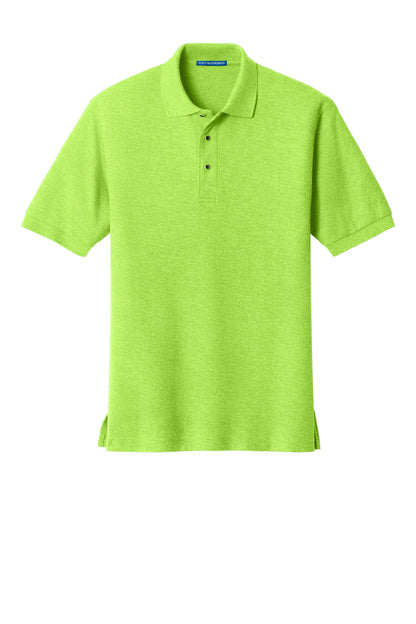 Front View of Lime Port Authority Extended Size Silk Touch Polo K500ES plain