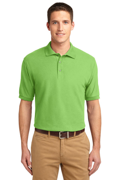 Front View of Lime Port Authority Extended Size Silk Touch Polo K500ES plain