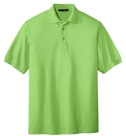 Front View of Lime Port Authority Extended Size Silk Touch Polo K500ES plain
