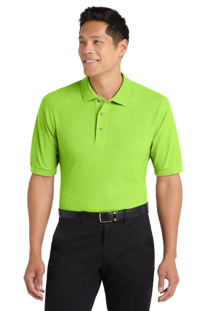 Front View of Lime Port Authority Extended Size Silk Touch Polo K500ES plain