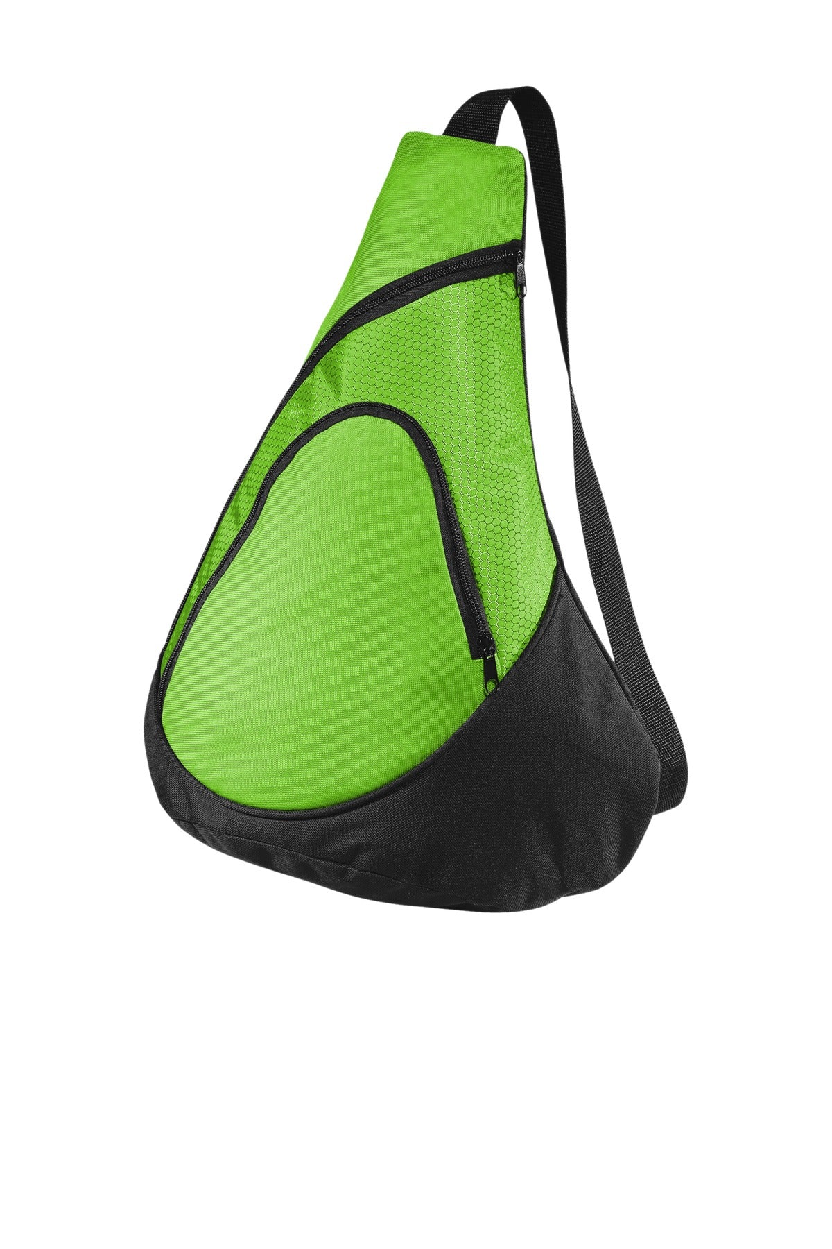 Front View of Lime Port Authority - Honeycomb Sling Pack. BG1010 plain