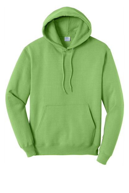 Front View of Lime Port & Co Core Fleece Pullover Hooded Sweatshirt. PC78H