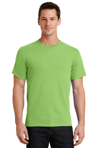 Front View of Lime Port & Co Essential Tee. PC61 plain