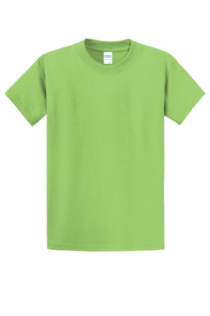 Front View of Lime Port & Co Essential Tee. PC61 plain