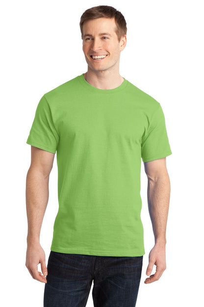 Front View of Lime Port & Co Ring Spun Cotton Tee. PC150 plain
