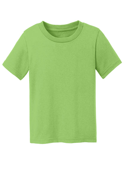 Front View of Lime Port & Co Toddler Core Cotton Tee. CAR54T plain