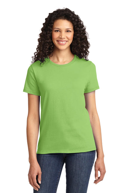 Front View of Lime Port & Co Women's Essential Tee. LPC61 plain