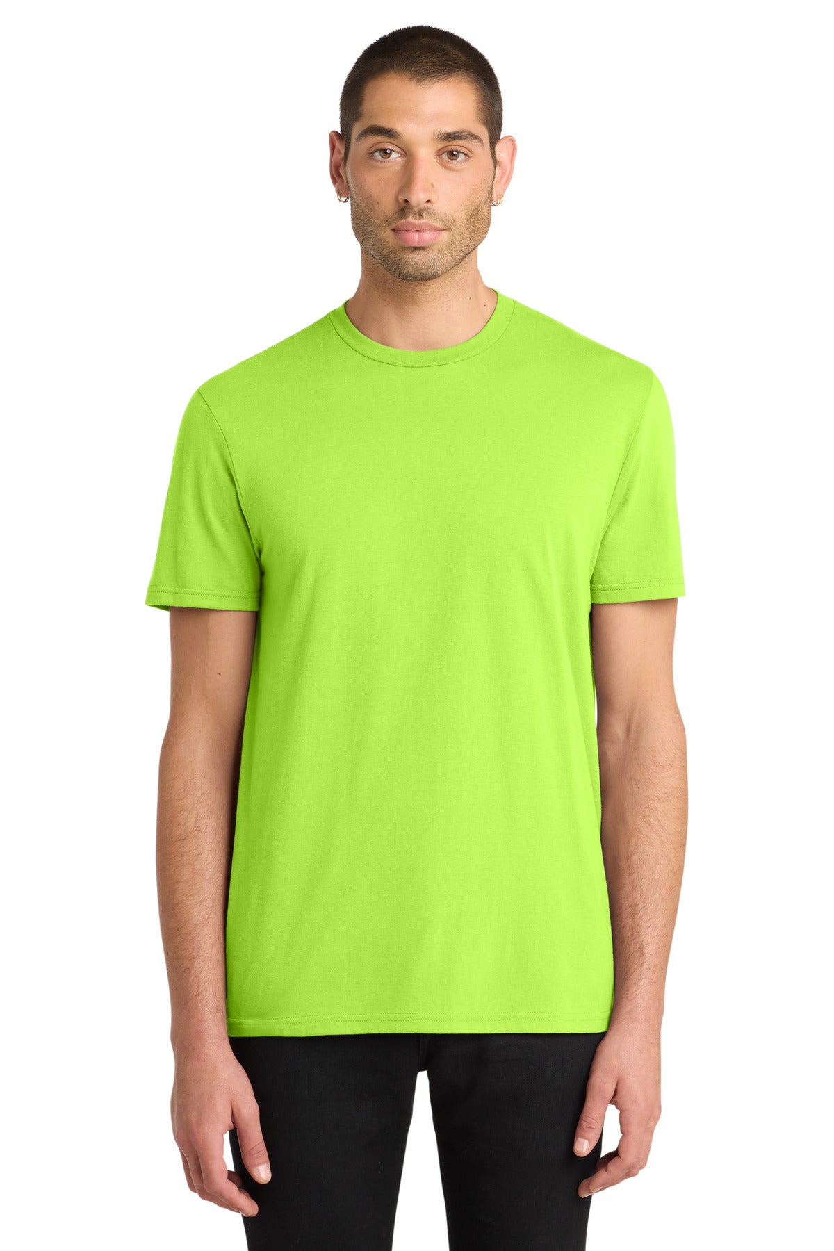 Front View of Lime Shock District Very Important Tee . DT6000 plain