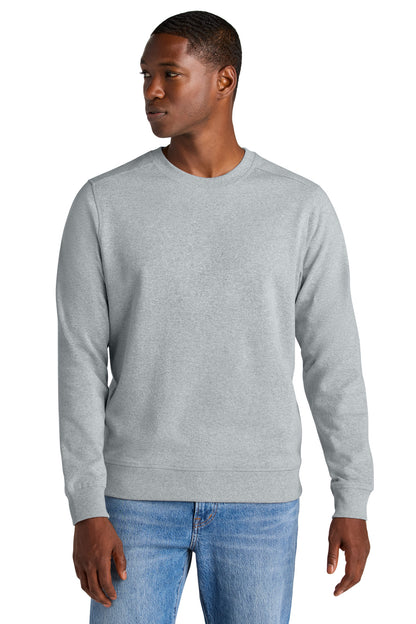 Front View of Lt Hthr Grey District Re-Fleece Crew DT8104 plain