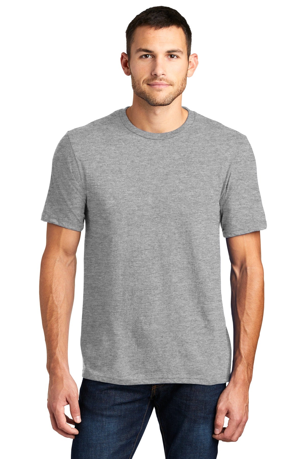Front View of Lt Hthr Grey District Very Important Tee . DT6000 plain
