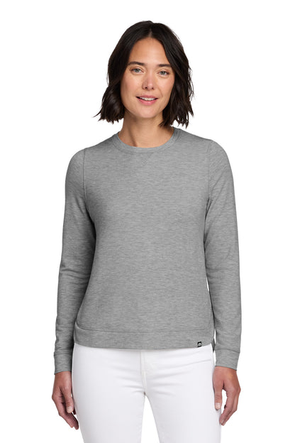 Front View of LtGreyHt TravisMathew Women's Long Weekend Crew TM1LD003 plain