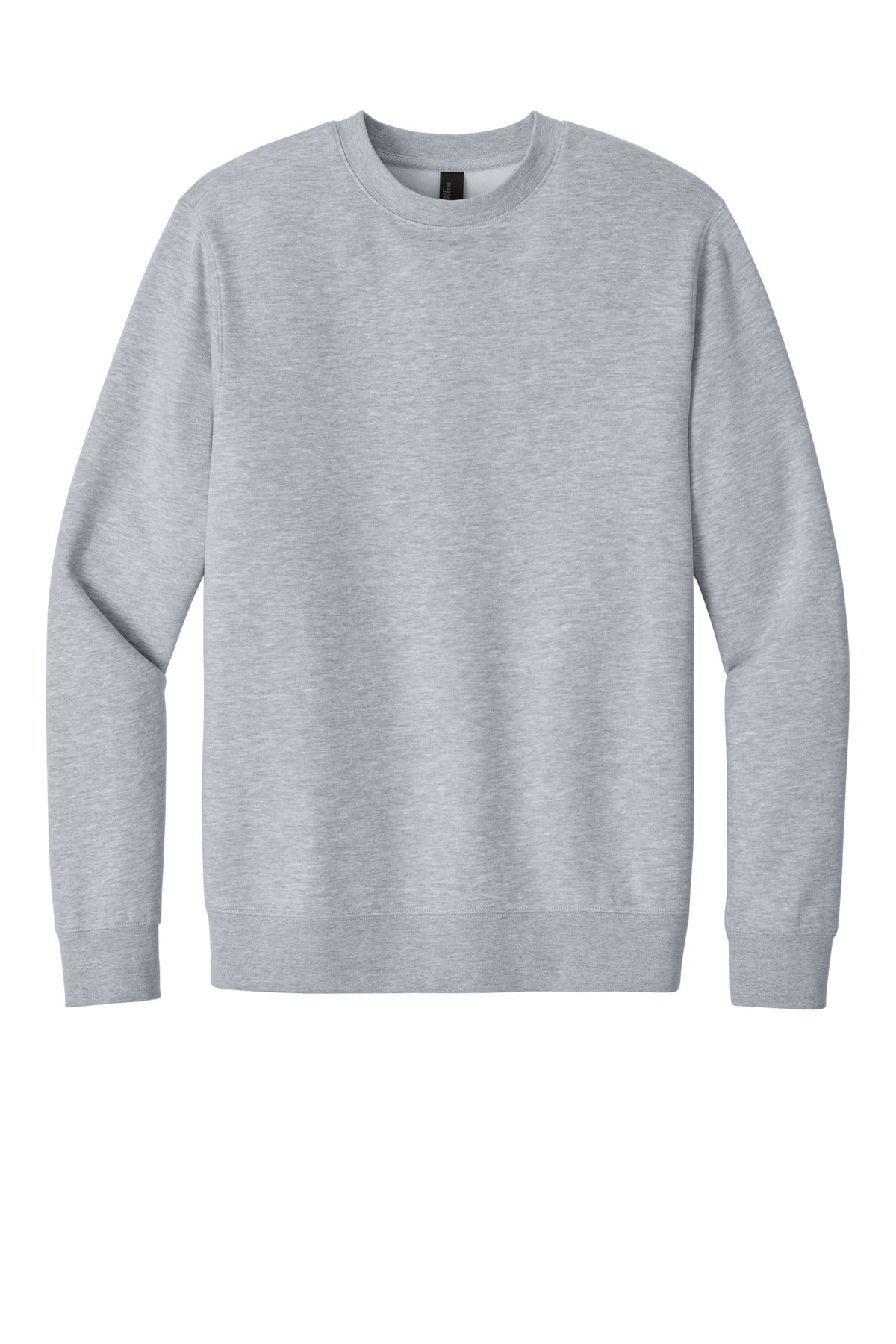 Front View of LtHtGry District V.I.T. Fleece Crew DT6104 plain