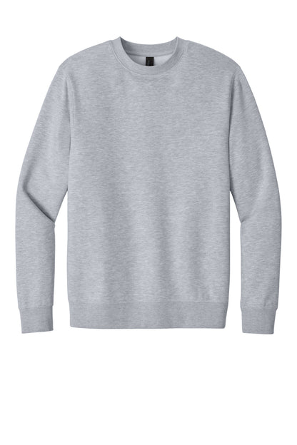 Front View of LtHtGry District V.I.T. Fleece Crew DT6104 plain