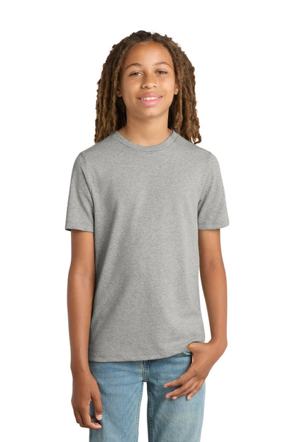 Front View of LtHtGry District Youth Re-Tee DT8000Y plain