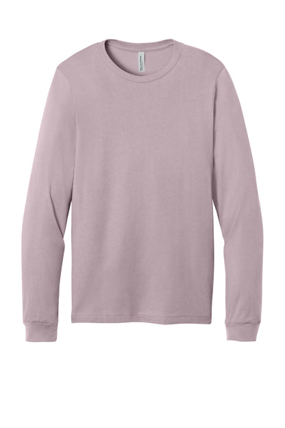 Front View of LtViolet BELLA+CANVAS Unisex Jersey Long Sleeve Tee. BC3501 plain