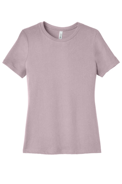 Front View of LtViolet BELLA+CANVAS Women's Relaxed Jersey Short Sleeve Tee. BC6400 plain