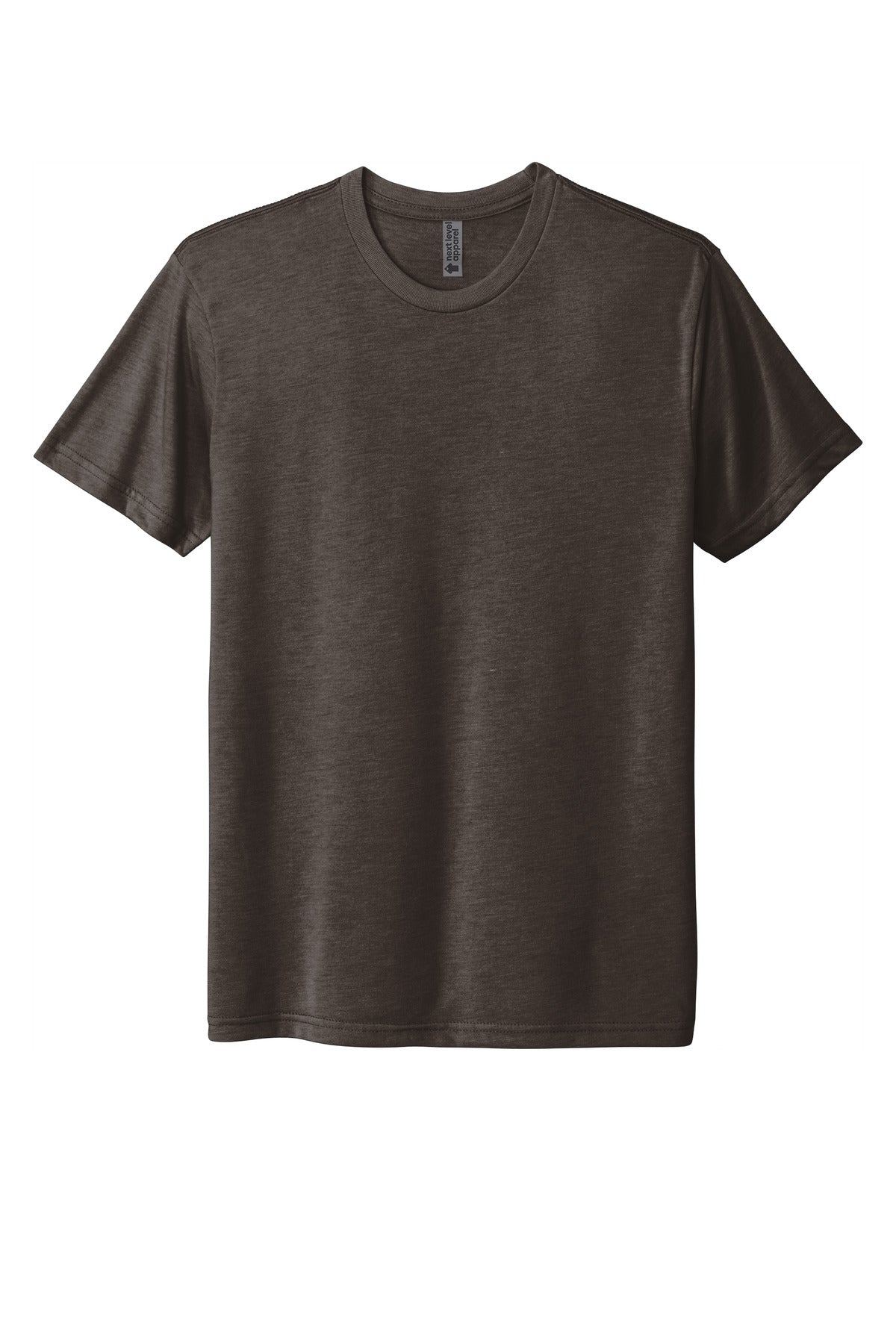 Front View of Macchiato Next Level Apparel Adult Tri-Blend Tee. NL6010 plain