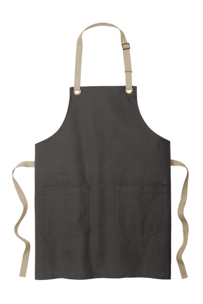 Front View of Magnet/Stn Port Authority Canvas Full-Length Two-Pocket Apron A815 plain