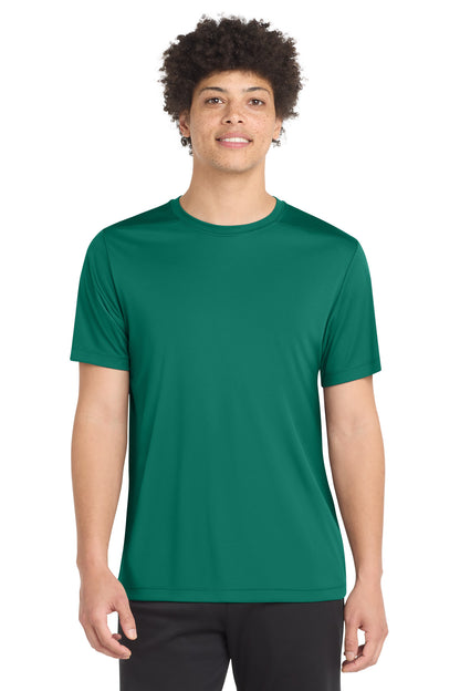 Front View of Marine Green Sport-Tek Posi-UV Pro Tee. ST420 plain