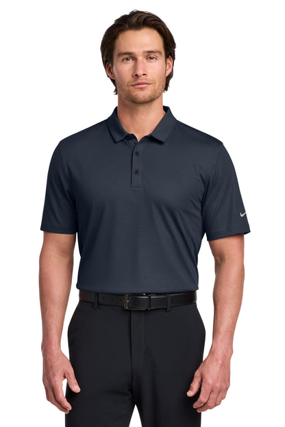 Front View of Marine Nike Dri-FIT Embossed Tri-Blade Polo. 838964 plain
