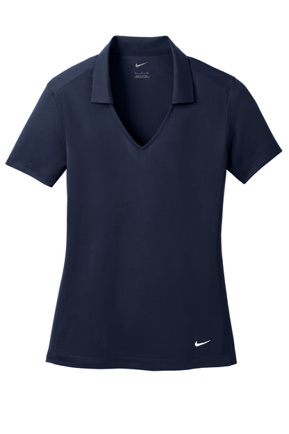 Front View of Marine Nike Women's Dri-FIT Vertical Mesh Polo. 637165 plain