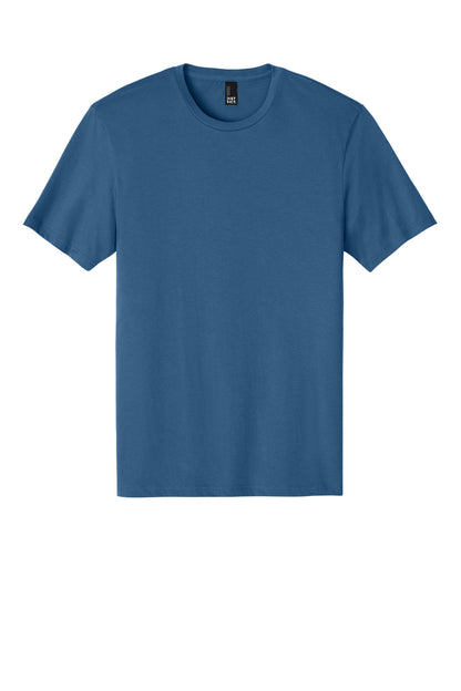Front View of Maritime Blue District Perfect Weight Tee. DT104 plain