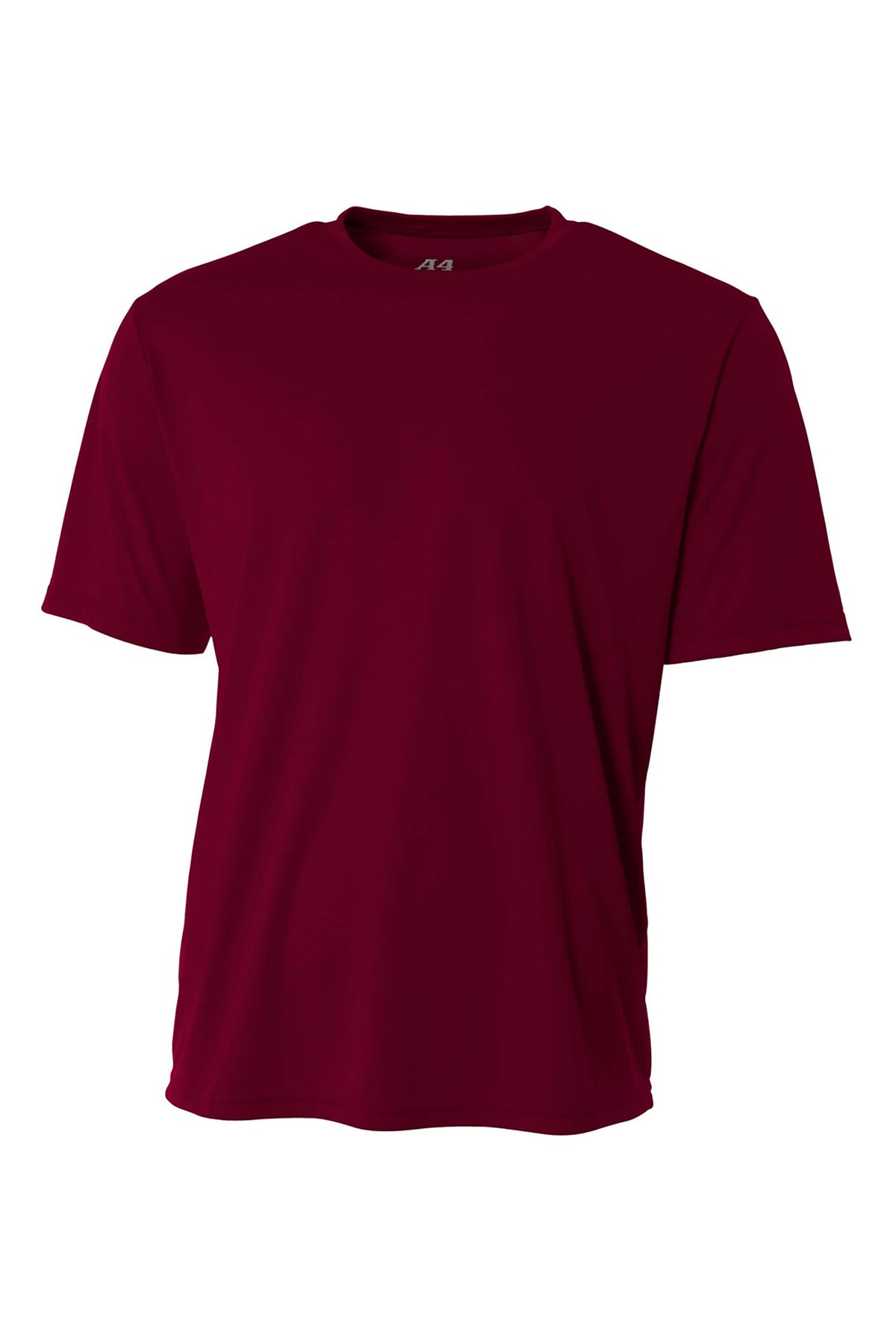 Front View of Maroon A4 Cooling Performance Short Sleeve Tee A4N3142 plain