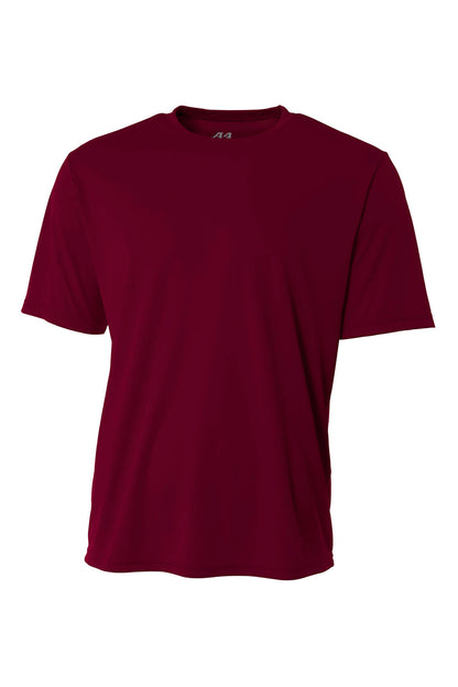 Front View of Maroon A4 Cooling Performance Short Sleeve Tee A4N3142 plain