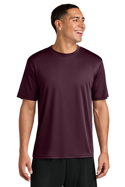 Front View of Maroon A4 Cooling Performance Short Sleeve Tee A4N3142 plain