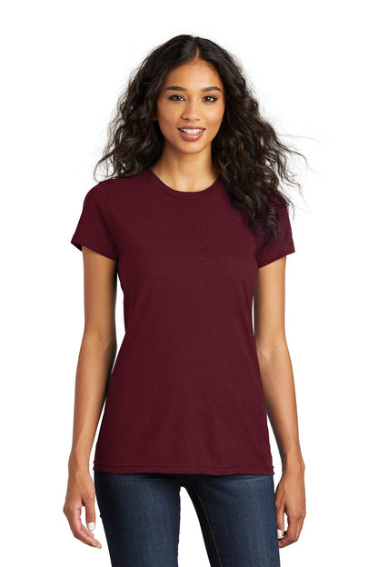 Front View of Maroon District Women's Fitted The Concert Tee DT5001 plain