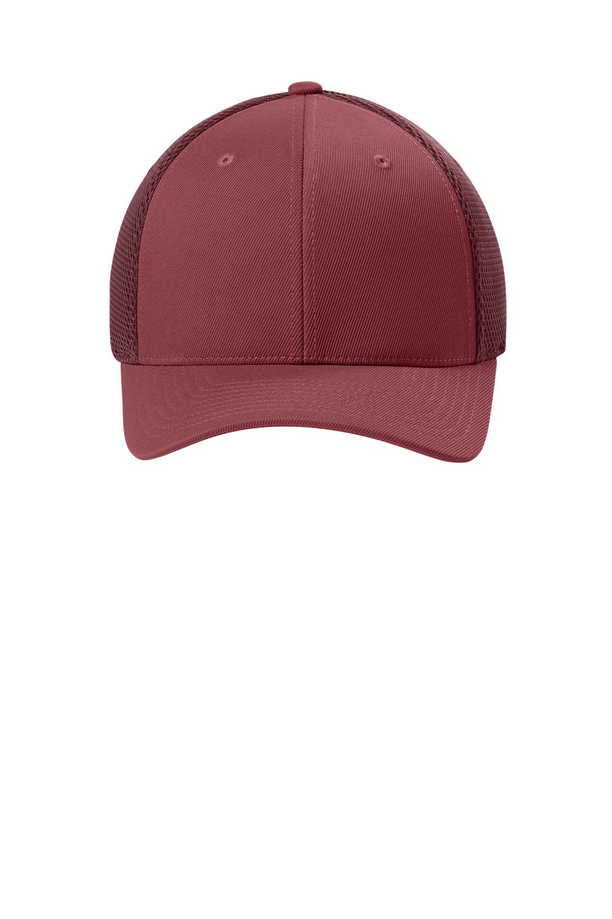 Front View of Maroon Flexfit Ultrafiber Airmesh Cap FF6533 plain