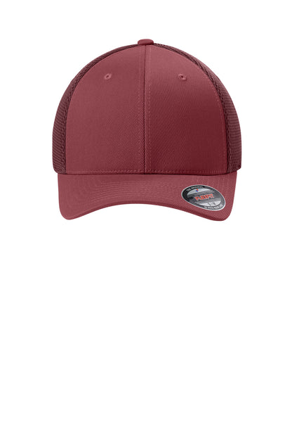Front View of Maroon Flexfit Ultrafiber Airmesh Cap FF6533 plain