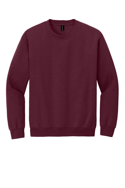 Front View of Maroon Gildan Heavy Blend Crewneck Sweatshirt. 18000 plain