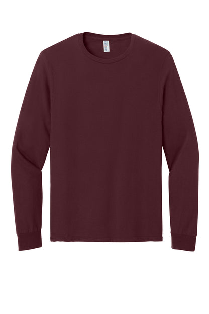 Front View of Maroon Jerzees Classics Unisex Cotton Long Sleeve T-Shirt 363L plain