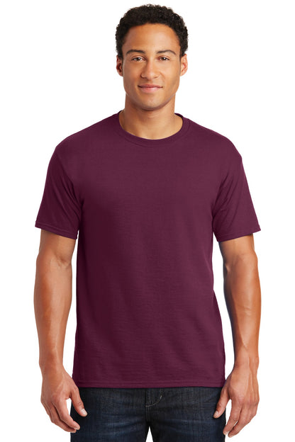 Front View of Maroon Jerzees - Dri-Power 50/50 Cotton/Poly T-Shirt. 29M plain