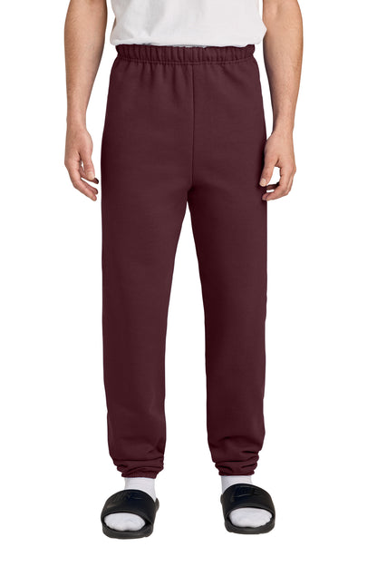 Front View of Maroon Jerzees - NuBlend Sweatpant. 973M plain