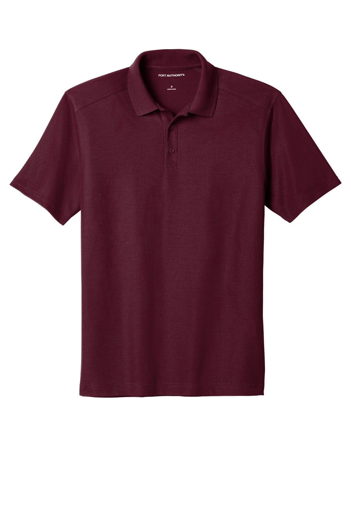 Front View of Maroon Port Authority EZPerformance Pique Polo. K600 plain