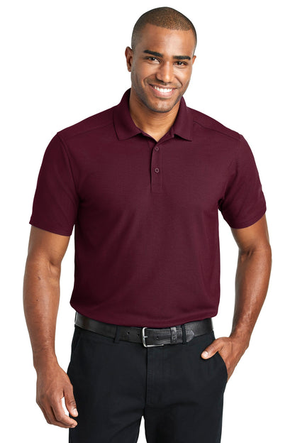 Front View of Maroon Port Authority EZPerformance Pique Polo. K600 plain
