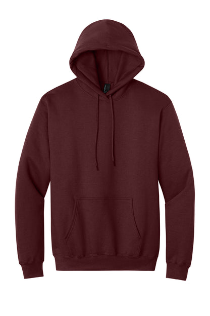 Front View of Maroon Port & Co Tall Essential Fleece Pullover Hooded Sweatshirt. PC90HT plain