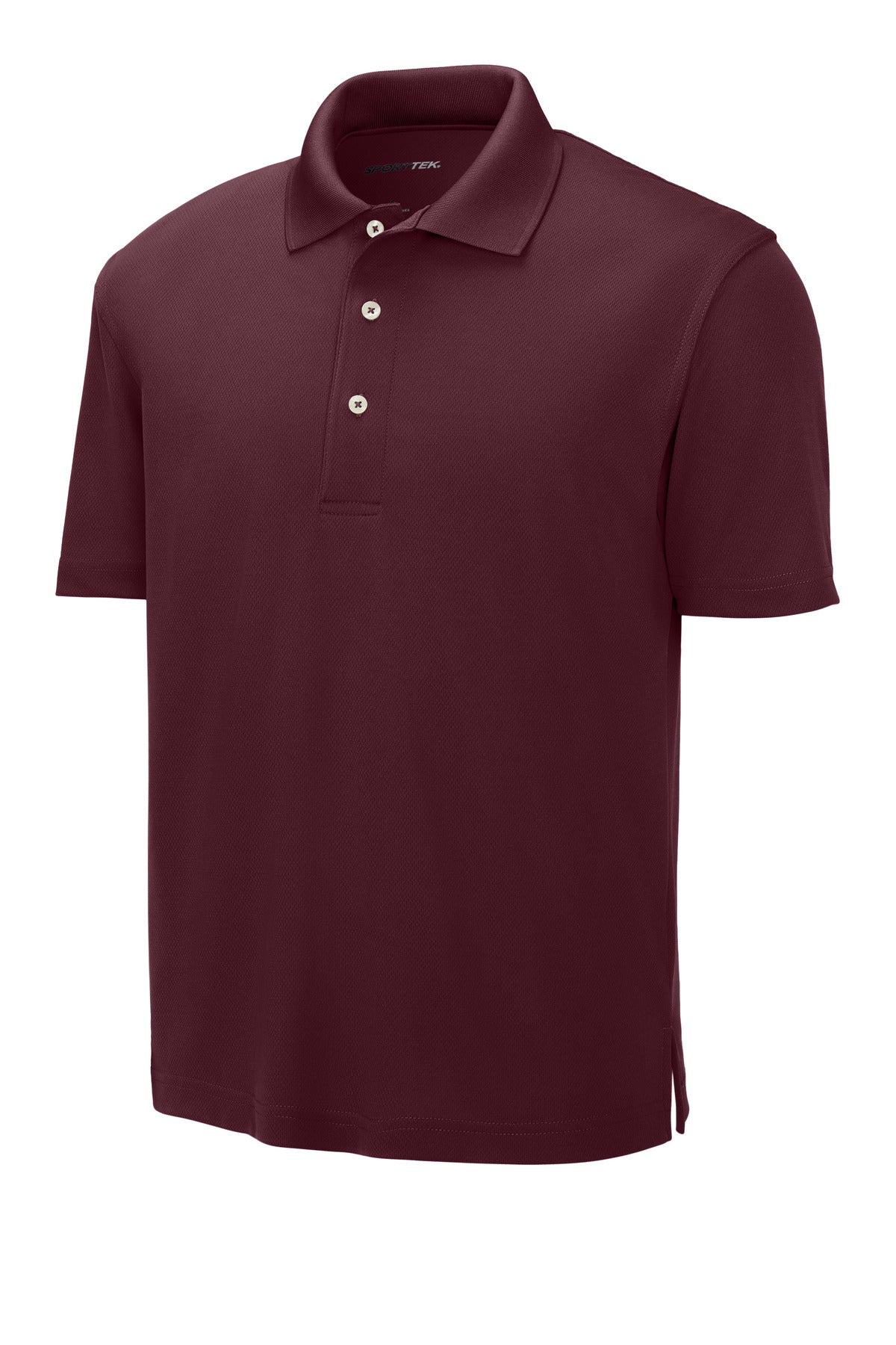 Front View of Maroon Sport-Tek Dri-Mesh Polo. K469 plain