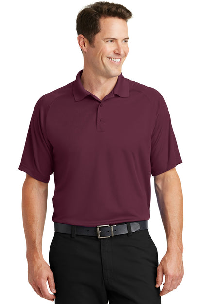 Front View of Maroon Sport-Tek Dry Zone Raglan Polo. T475 plain