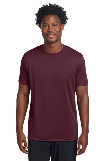 Front View of Maroon Sport-Tek Echo Tee ST760 plain