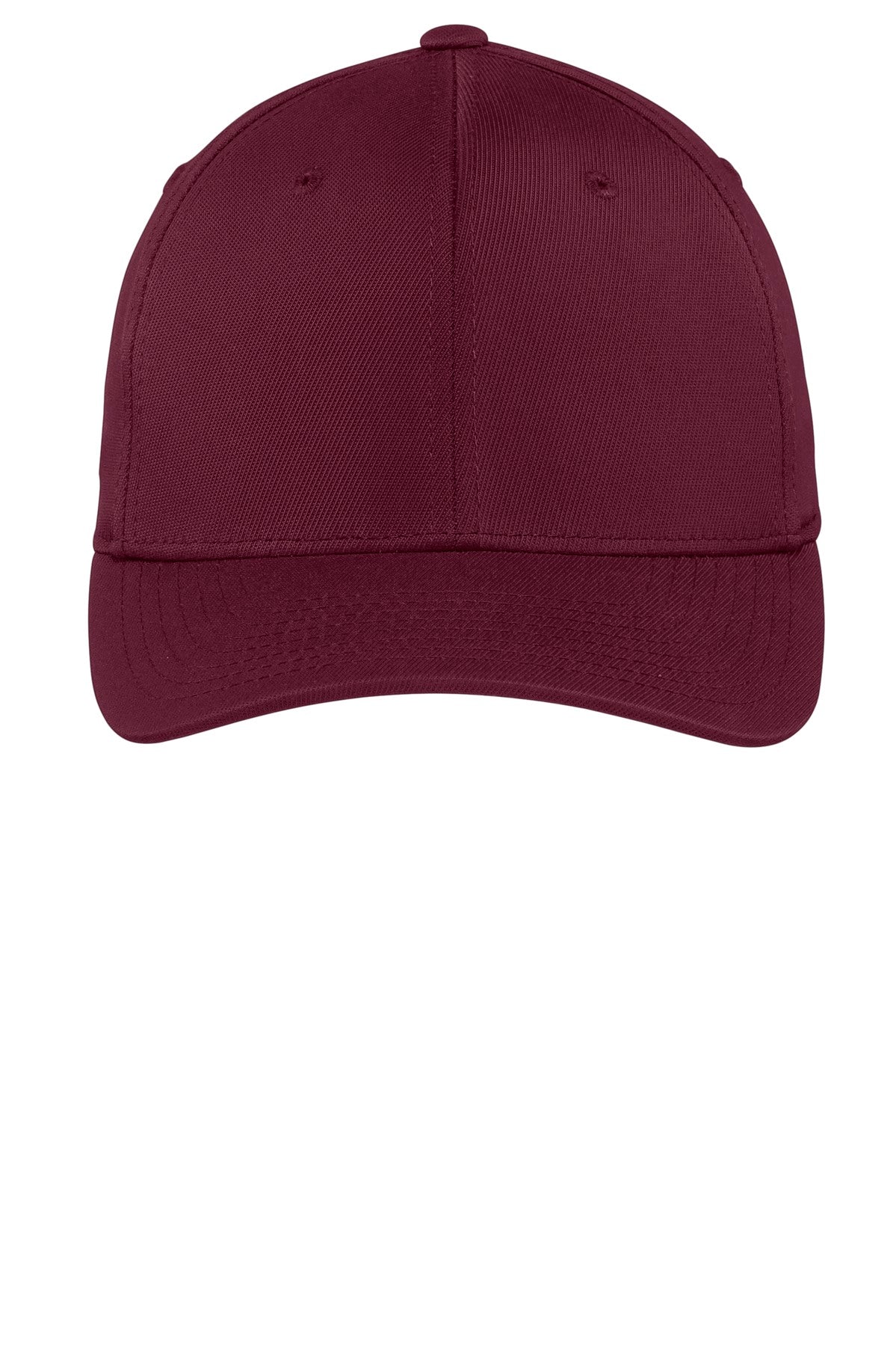 Front View of Maroon Sport-Tek Flexfit Performance Solid Cap. STC17 plain