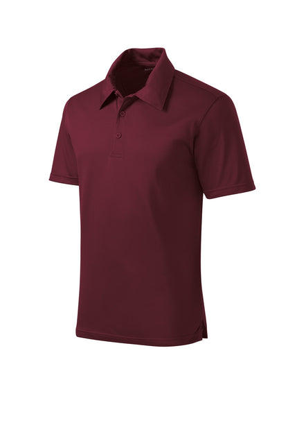 Front View of Maroon Sport-Tek PosiCharge Active Textured Polo. ST690 plain